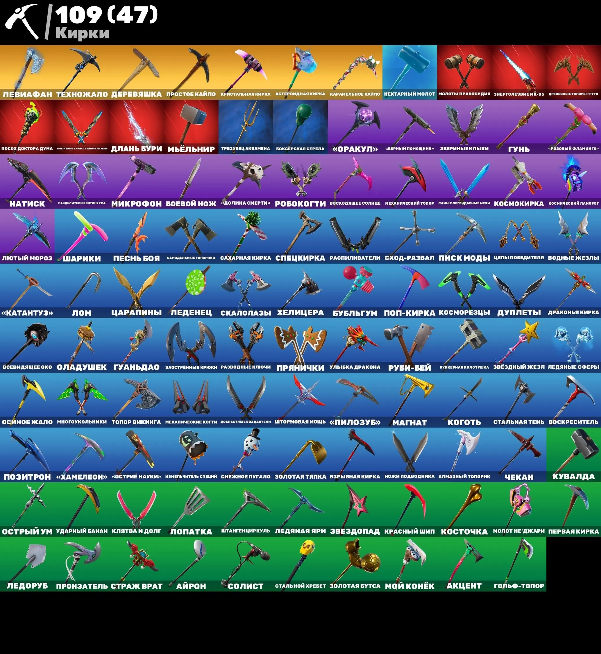 F898 151 Skins, Leviathan, Soul, "Take The L", 4950 V-Bucks, 96 Emotes, 109 Pickaxes, Exclusive Styles