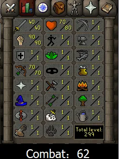 OSRS Account - [ No Email Set ] - 40 ATT / 90 STR / 70 RANGE #435220