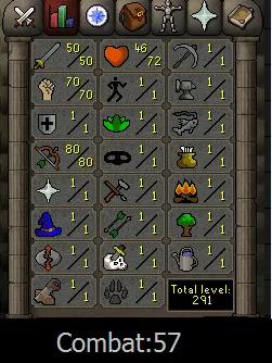 OSRS Account - [ No Email Set ] - 50 ATT / 70 STR / 80 RANGE #435244