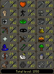 OSRS Account - [ Baby Zerker ] [ 1350 Total | 187 QP ] Infernal Cape | Dizana's Quiver | Full Void | Lunars | Barrows Gloves | CB LVL 78 #41961995