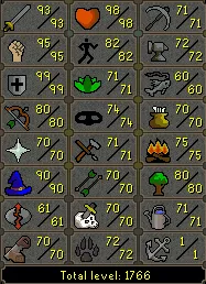 OSRS Account - [ Quest Cape End Game Main ] [ 1766 Total | 328 QP ] 93 ATT | 95 STR | 99 DEF | 80 RANGE | 90 MAGE | Loaded With Untradables | 70 Slayer | 71 Farming | 82 Agility | Legacy #109577539