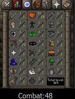 OSRS Account - [ No Email Set ] - 70 RANGE #435262