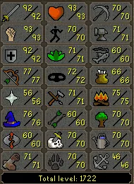 OSRS Account - [ Epic Infernal & Quiver Main ] [1722 Total | 332 QP ] 92 ATT | 93 STR | 92 DEF | 77 RANGE | 76 MAGE | Loaded With Untradables | Quest Cape | Legacy #115781231