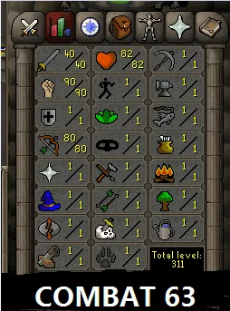 OSRS Account - [ No Email Set ] - 40 ATT / 90 STR / 80 RANGE #435214