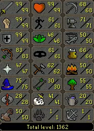 OSRS Account - [ Maxed Mele DS2 ] [1362 Total | 206 QP ] 99 ATT | 99 DEF | 99 STR | 83 Range | 75 MAGE | Infernal Cape | Dizana's Quiver | Lunars | B Glove | Ava | Legacy | No Email Set #110303879