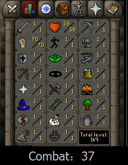 OSRS Account- [ No Email Set ] - 70 STR [ Obby Mauler Pure ] #435274