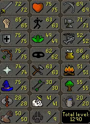 OSRS Account - [ DS2 | Vorkath Ready ] [1290 Total | 205 QP ] 72 ATT | 75 DEF | 65 STR | 75 RANGE | 75 MAGE | DS2 | Void | Lunars | Salve Amulet Ei | 74 Prayer #1676051