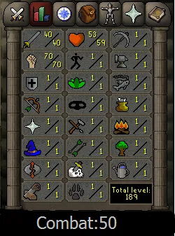 OSRS Account - [ No Email Set ] - 40 ATT / 70 STR [ F2P Pure ] #435172