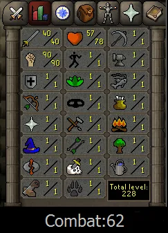 OSRS Account - [ No Email Set ] - 40 ATT / 90 STR [ F2P Pure ] #435184