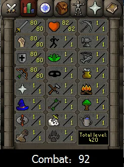 OSRS-Account 80 Attack, 80 Strength, 80 Defence & 80 Ranged #435094
