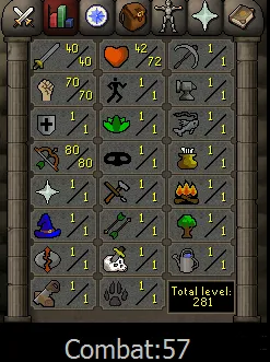 OSRS Account - [ No Email Set ] - 40 ATT / 70 STR / 80 RANGE #435202