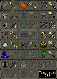 OSRS Account - [ Quested Pure With 75 Ranged ] [ No Email Set ] DT - Fire Cape - Mithril Gloves - CB LVL 57 #1019077