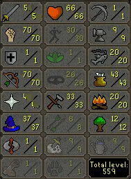 OSRS Account - Quested Gmaul Rusher [ No Email Set ] 50-70-70 / Mith Gloves / Godbook / Bear Mask #435746