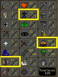 OSRS Account - Iron Account [ No Email Set ] 77 RC | 99 FM | 73 Agility | 3 Combo Iron | Full Graceful | Banked Crates #442548
