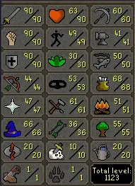 OSRS Account - Main Account - [ No Email Set ] - Base 90 Melee Stats - Bgloves | Lunars Quested - 176 QP #442578