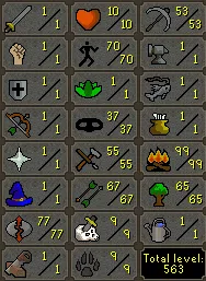 OSRS Account - HCIM Hardcore Iron Account [ No Email Set ] 70 Agil / 99FM / 77 RC / Graceful #8645279