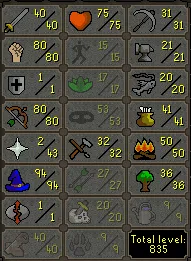 OSRS Account- [ No Email Set ] 40 ATT | 80 STR | 80 RANGE | 94 MAGE | DT | AVA | Mithril Gloves | CB LVL 70 #444552
