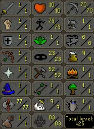 OSRS Account - Normal Ironman Account [ No Email Set ] 73 Agil | 77 RC | 83 Hunter | 70 Mining | Full Graceful #42500797