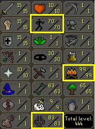 OSRS Account - Iron Account [ No Email Set ] 70 Agil / 99FM / 83 HUNT / 3 Combo Iron / Full Graceful / Banked Crates #438540