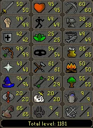 OSRS Account - [ Maxed 50 ATT Infernal Zerker ] 42 DEF | 99 STR | 99 RANGE | 94 Magic | 65 CON | Infernal Cape | Dizana's Quiver | B Gloves | Lunars | Full Void Set | Torso | CB Lvl 88 #110300635