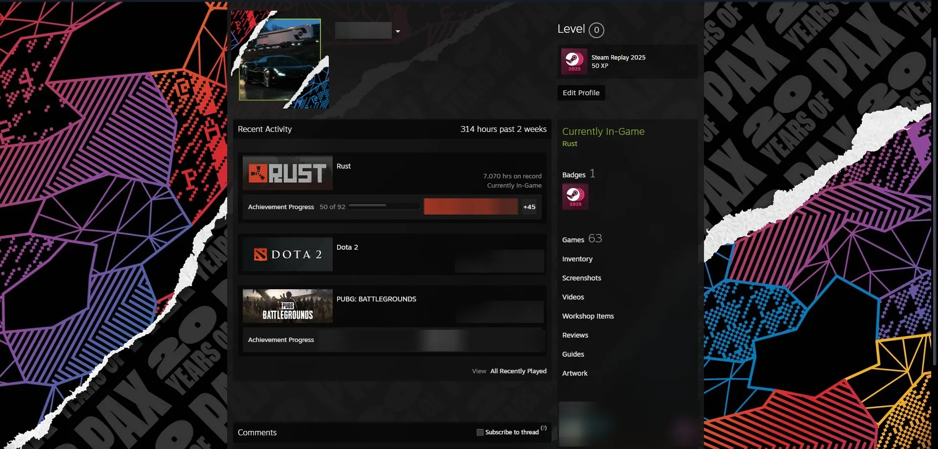 ✧･ﾟ:*✧ 15% OFF ✧･ﾟ:*✧ Blink and It’s Gone Rust Account - 7500 Hours, 160 Twitch Drops Skins(#E24263130f) ✧･ﾟ:*✧