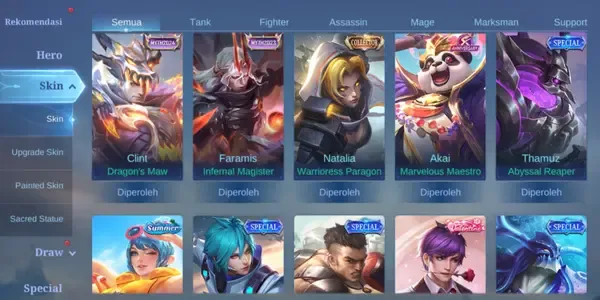 ML593 125 Heroes | 130 Skins | Premium Elite Collection | Comprehensive Cosmetics Library