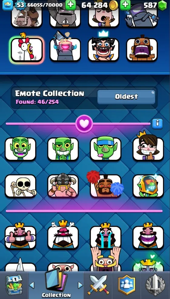 CR720 7.5k Trophies Level 53 Hog Deck One Level 16 Hog Rider Three Level 15 Bandit Witch Skeleton Barrel Five Evolutions 19 Legendary Cards 120