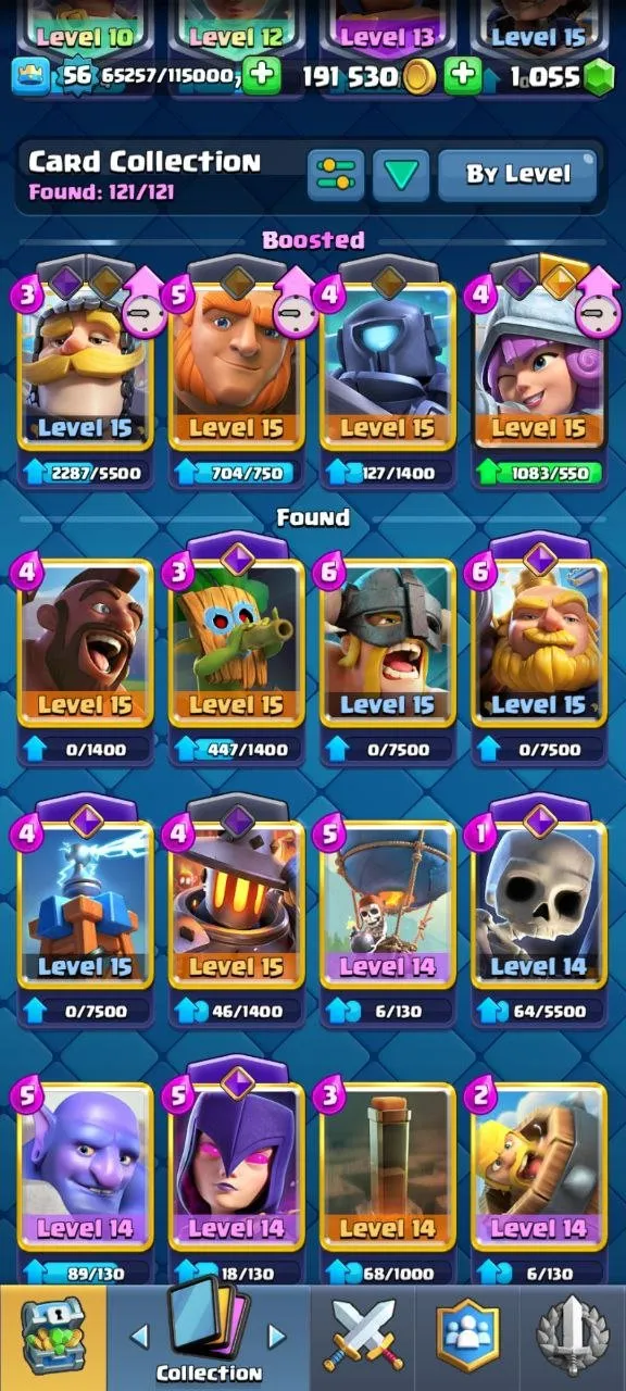 CR577 Maxed 121 Cards LVL 15 and 14, 21 Legendary, 14 Evolution, 103 Emotes, Arena 25, 10212 Trophies, Rich Towers and Banners, High Gold and Gems