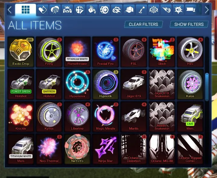 STOCK449 //Endo, Animus GP, 100 Exotic Drops, Painted Lime Breakout, Type-S, Saptarishi, Centro, Poly Pop, Creeper