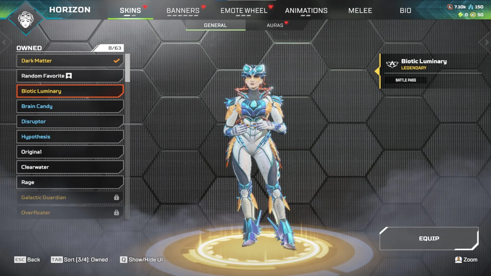 AP645 Reactive Volt, Devotion, Flatline Skins with 75 Legendary Items