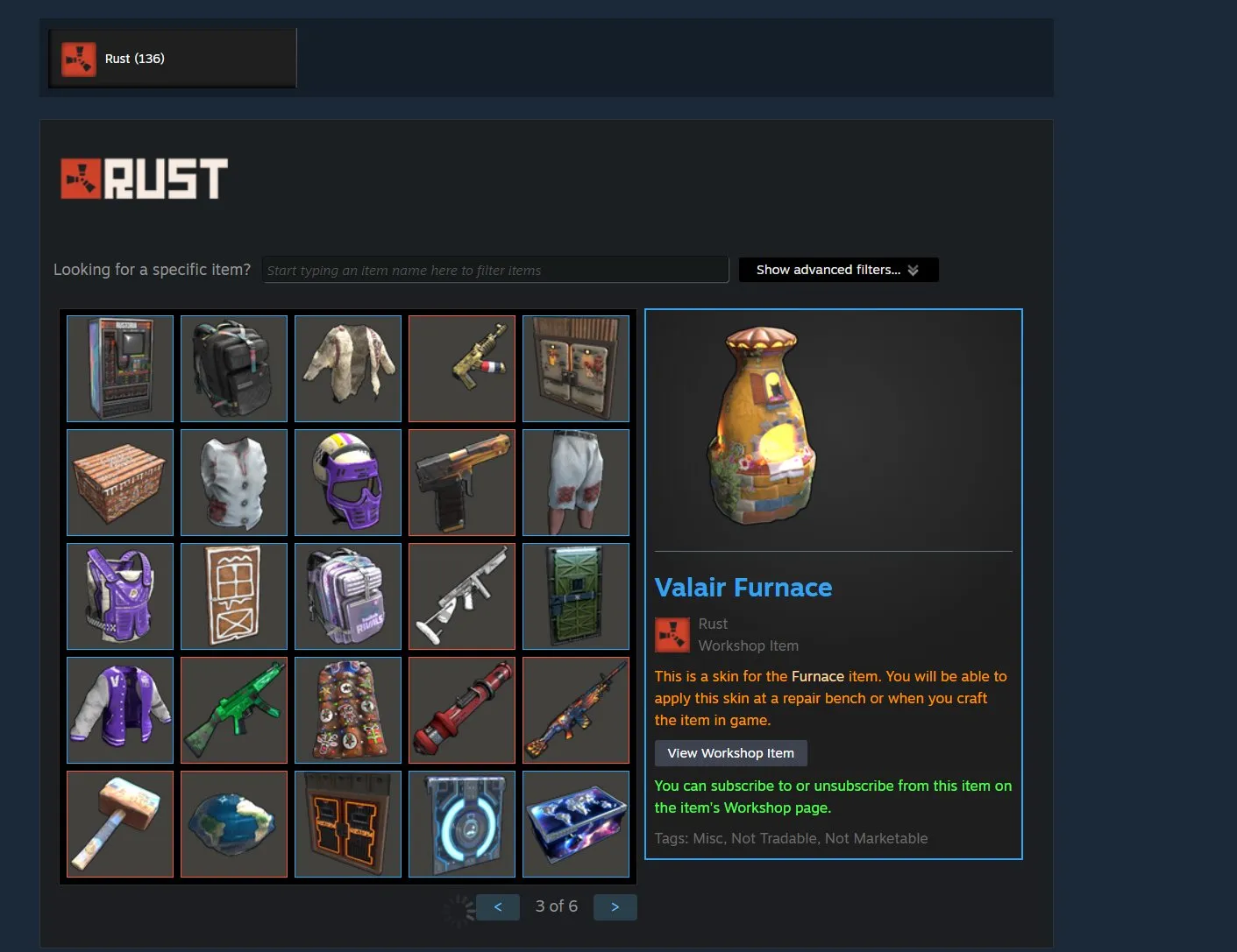 RT216 700-900 Hours 136+ Twitch Drops Valair Furnace Skin Workshop Glows Workshop Items Guns Jackets Boots Doors Fridges Lockers Many Skins PC RU Region