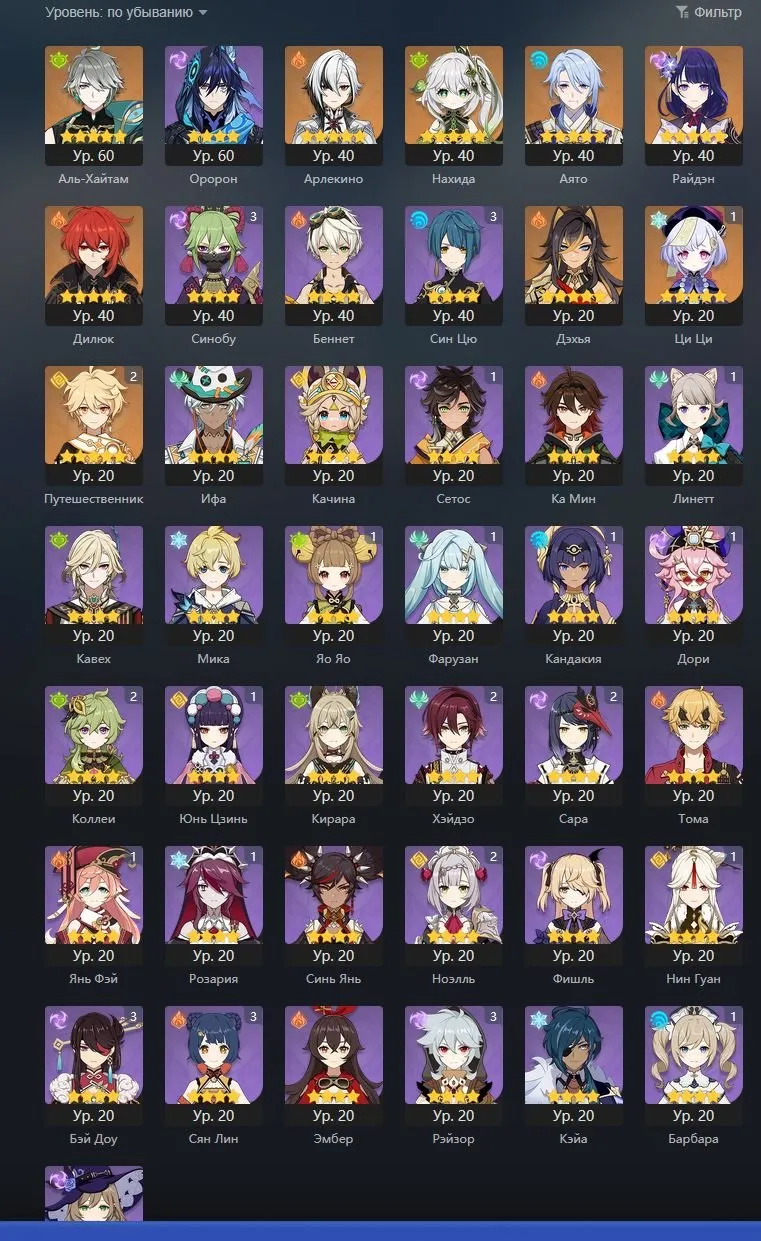 GI1226 Alhaitham, Ayato, Nahida, Raiden, Arlecchino Core Team + Song of the Peak Patrol, Staff of Scarlet Sands, Abyss Eshu R5 (G)