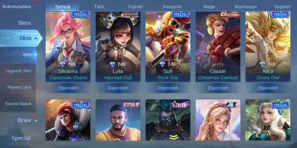 ML593 125 Heroes | 130 Skins | Premium Elite Collection | Comprehensive Cosmetics Library