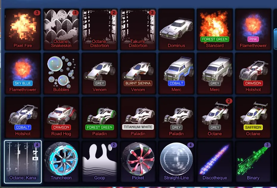 STOCK446 //Fennec, Endo, 72 Cars, 36 Black Market, Painted Octane, Crimson Road Hog, Cobalt Hotshot, Saptarishi, Zowie