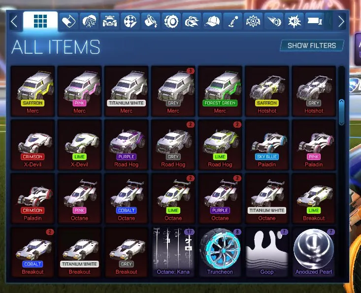 STOCK508 //Titanium White Octane, Fennec, Apex Titanium White & Black, Tactical Nuke Black & Titanium White, Big Splash, 165 Exotic Drops, Multiple Black Market Decals