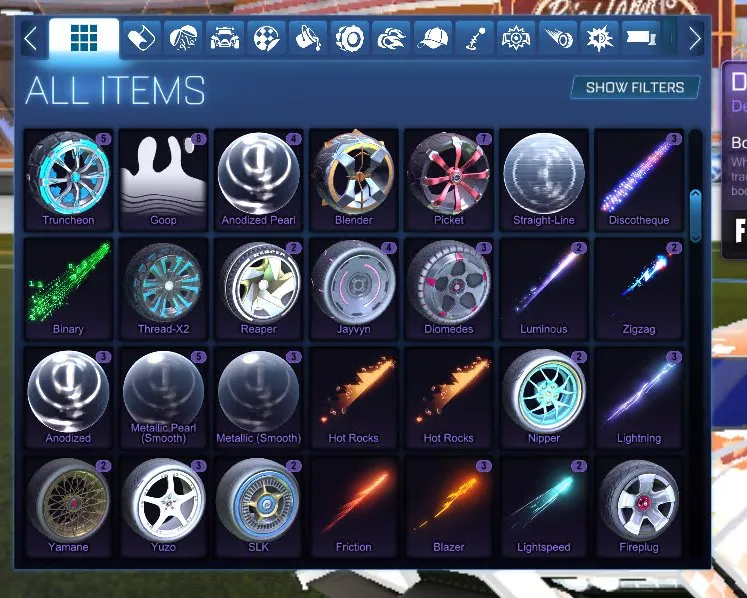 STOCK573 //Fennec, Dominus, Titanium White Standard, 43 Black Markets, 91 Painted Cars