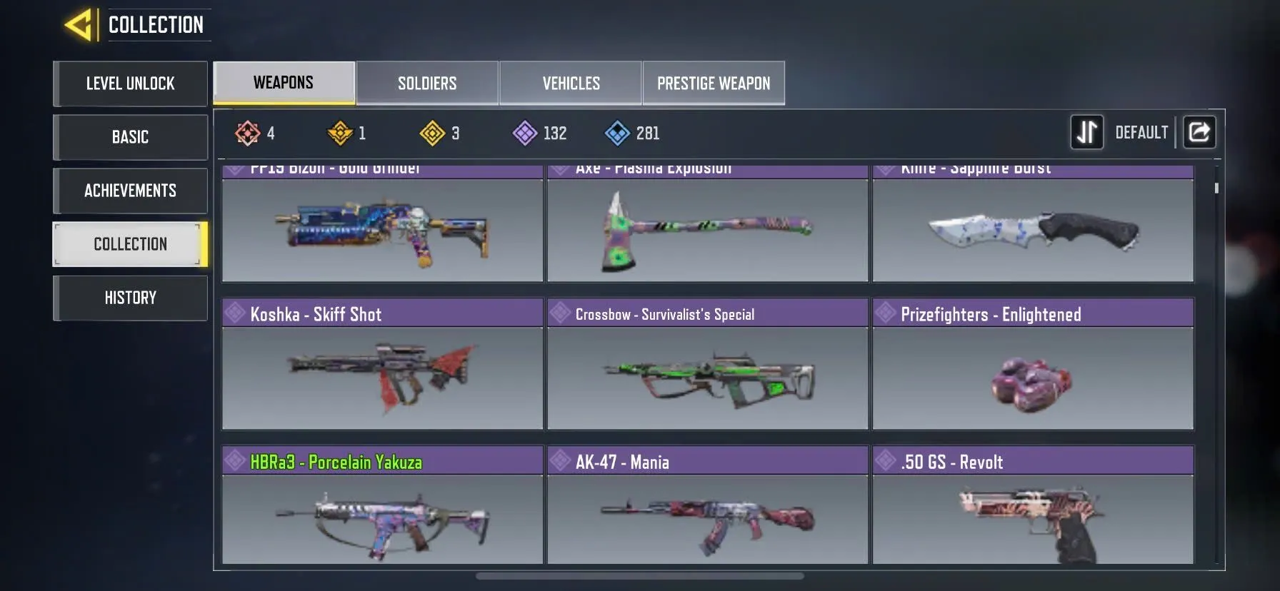 CODM18 High level account with level 176 and battle royale rank Veteran III, 4 mythic weapons, 3 legendary weapon skins 