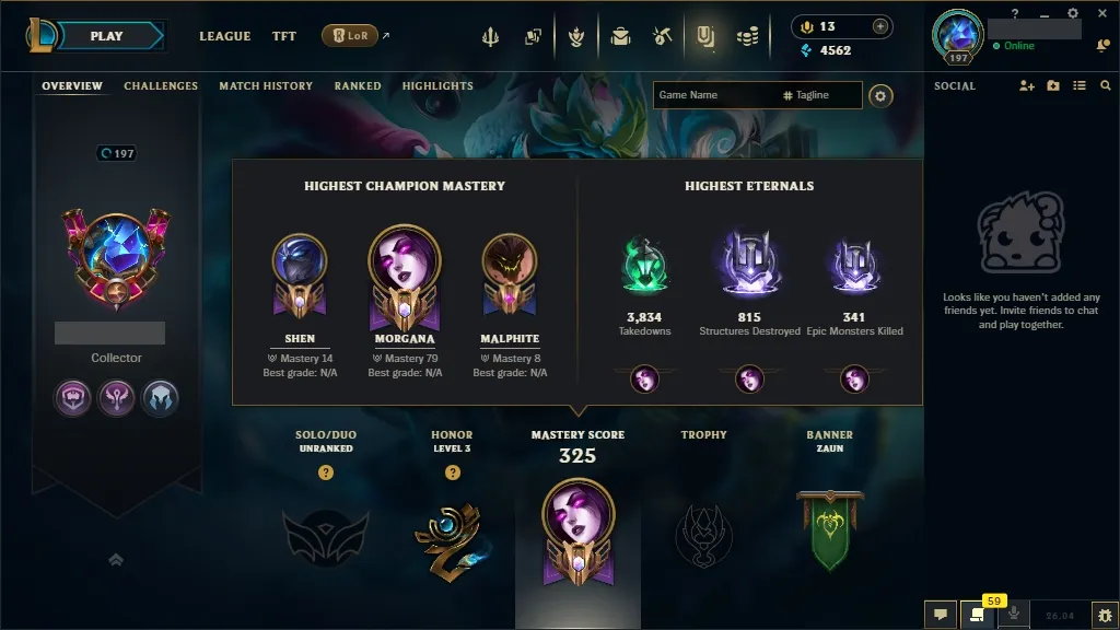 [EUW]  146 Champions  54 Skins  Level 197 ️ 4562 BE  13 RP   Fast Delivery | LoL Account for Sale