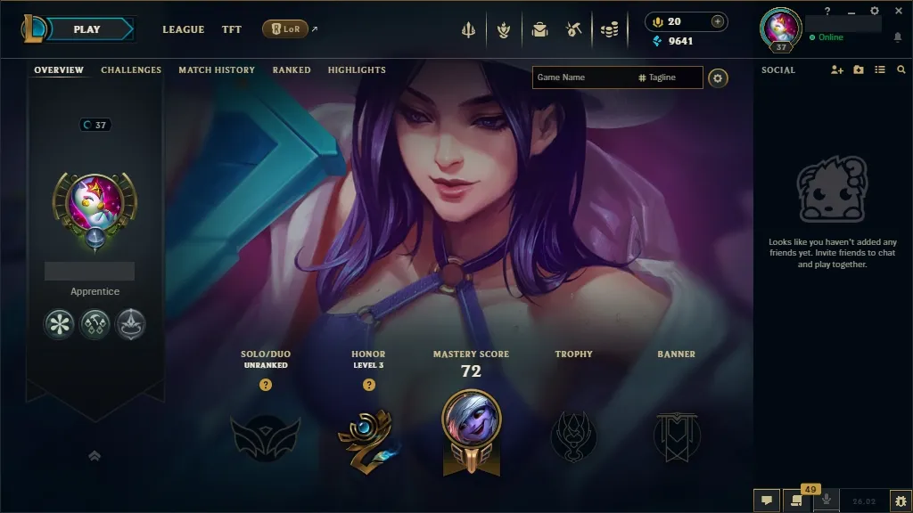 [NA] 欄 64 Champions ⚔️ 12 Skins  Level 37  9641 BE  20 RP   Instant Delivery | League of Legends Account