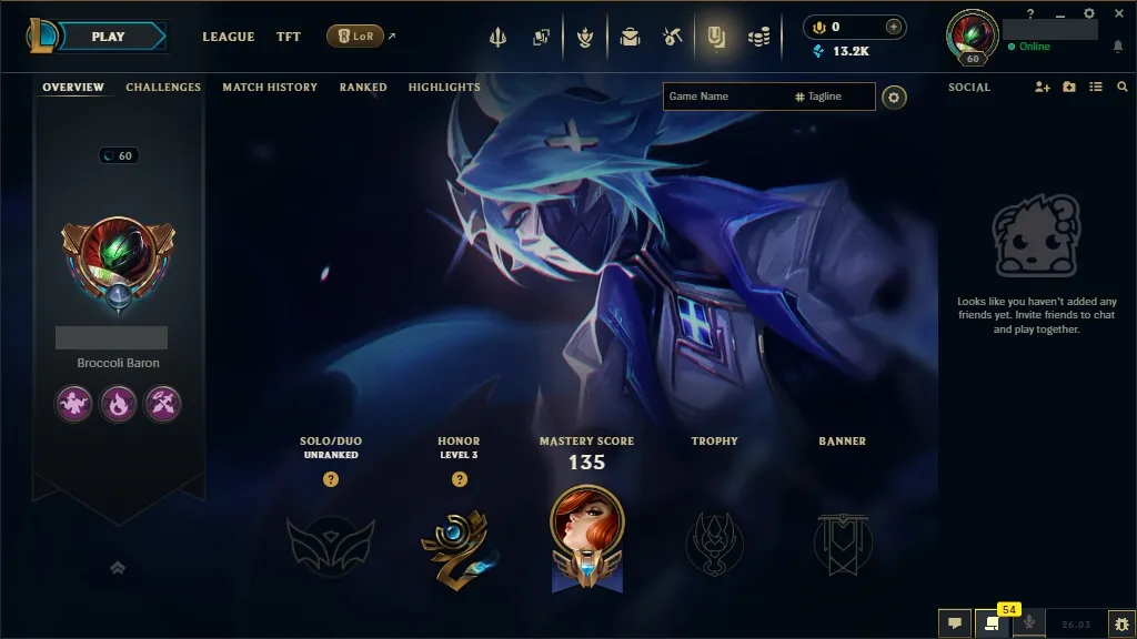 [EUW] 欄 57 Champions  16 Skins  Level 60  13246 BE   Instant Delivery | League Account with Skins