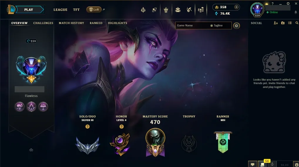[EUW]  ALL Champions  117 Skins  Level 239  76417 BE  358 RP   Delivery in Minutes | Ranked LoL Account