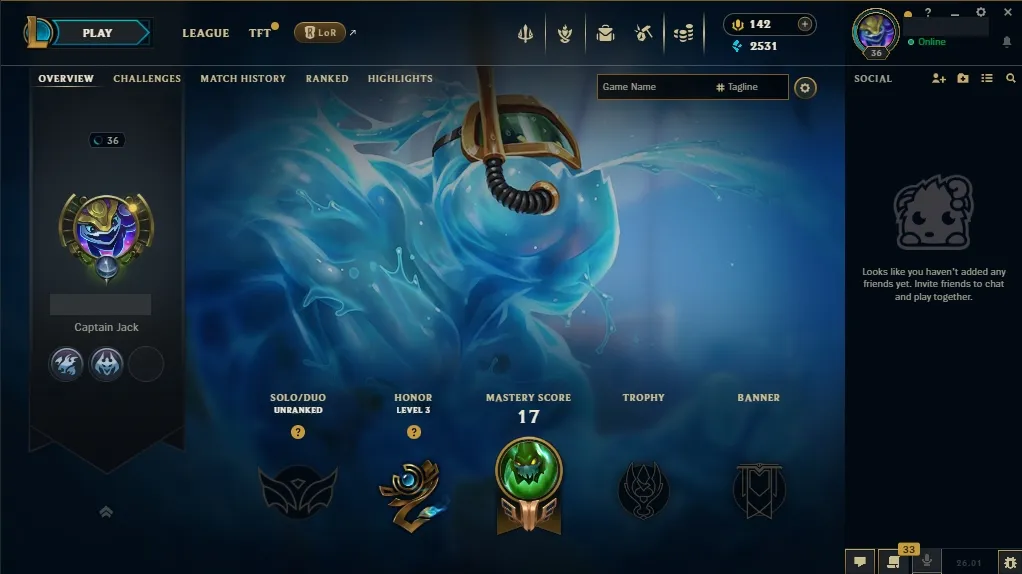 [NA] ✅ 52 Champions  7 Skins  Level 36  2531 BE  142 RP  Free Fast Delivery