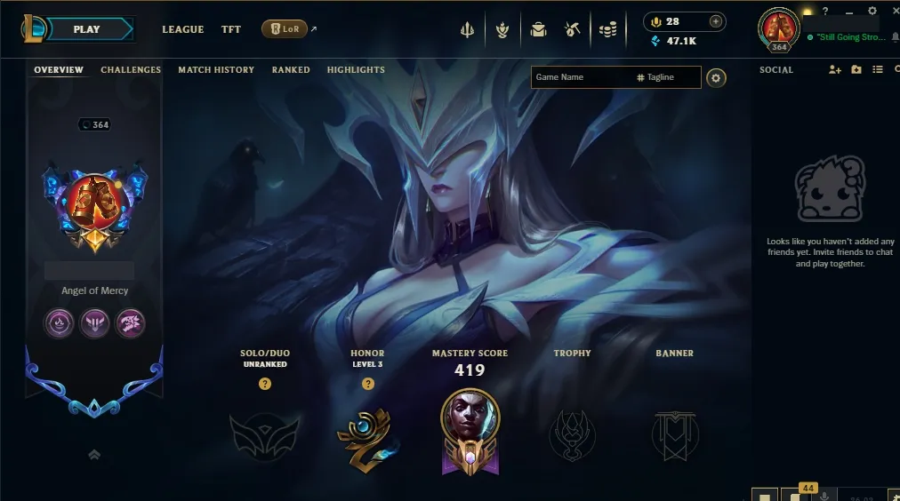 [EUW]  105 Champions  78 Skins  Level 364  47121 BE  28 RP   Quick Delivery | Ranked LoL Account
