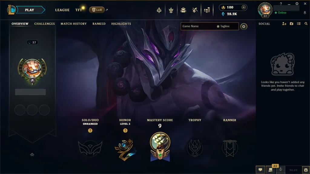 [NA]  30 Champions  3 Skins ✨ Level 37 ⭐ 28270 BE  100 RP  ⚡ Free Delivery | LoL Account for Sale