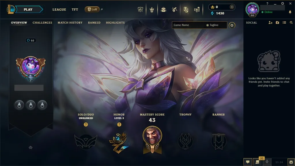 🔥 EUW 🟡 Lv66 | 🟢 48 Champions | 🟣 5 Skins | 🟠 4950 OE | 🗝️ 15 Keys | 🔓 Full Access