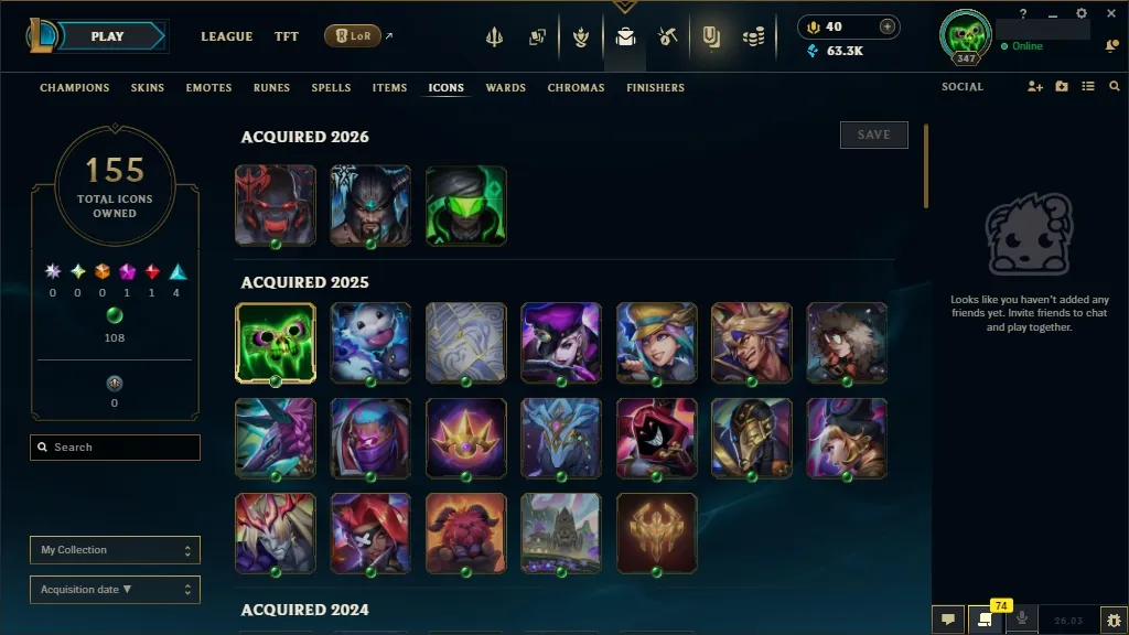 [EUW]  ALL Champions ️ 39 Skins  Level 347  63313 BE  40 RP   Delivery in Minutes | LoL Account for Sale