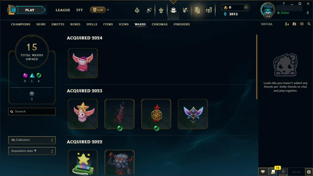 [EUW] ☑️ 97 Champions ⚔️ 35 Skins  Level 164 ⭐ 3015 BE   Free Delivery | LoL Account for Sale