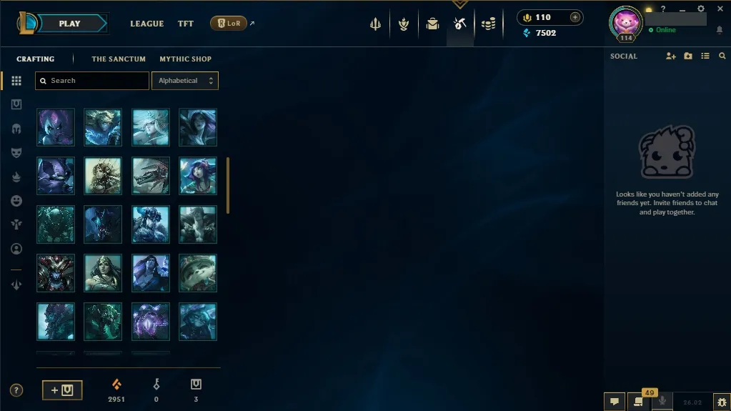 [EUW]  66 Champions  24 Skins  Level 114  7502 BE  110 RP   Delivery in Minutes | League Account with Skins