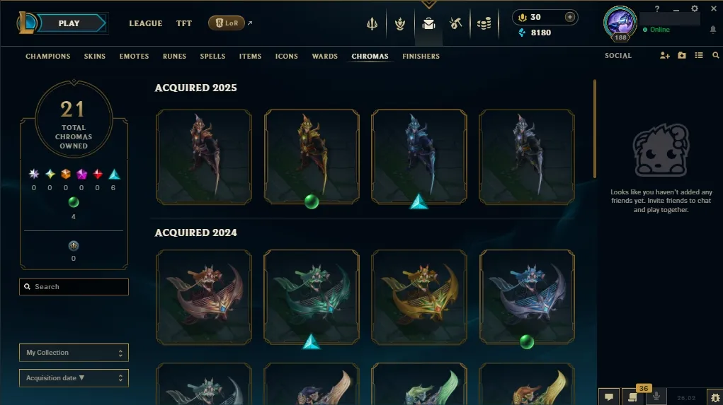[NA]  All Champions  70 Skins  Level 188 ️ 8180 BE  30 RP   Quick Delivery | Ranked LoL Account