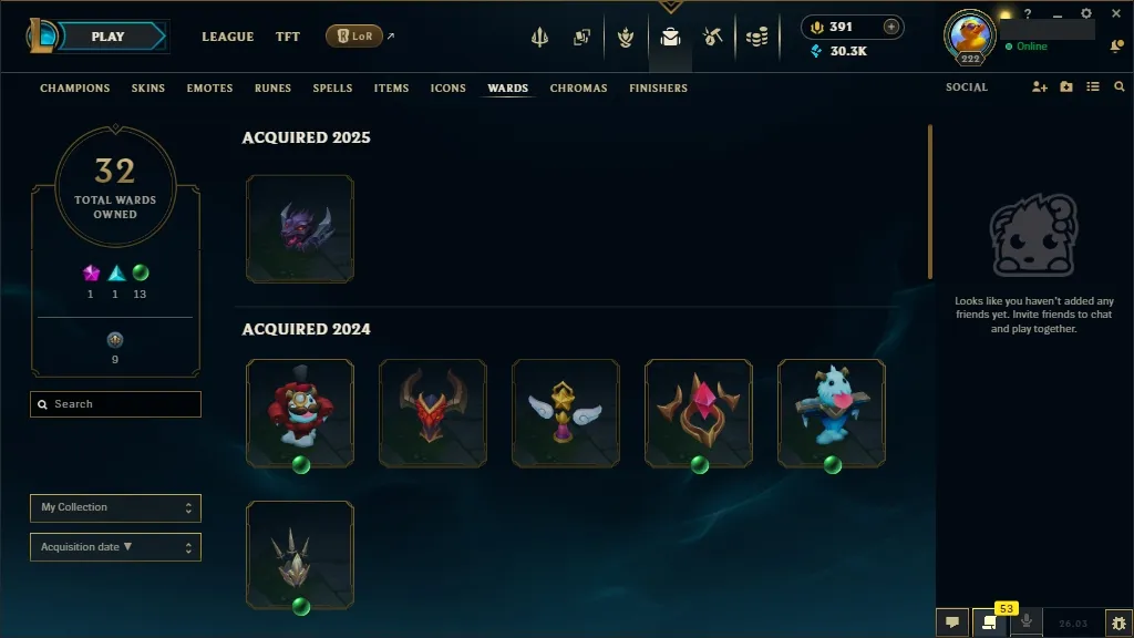 [EUW] ✔️ ALL Champions 易 95 Skins  Level 222  30348 BE  391 RP   Delivery in Minutes | League of Legends Account